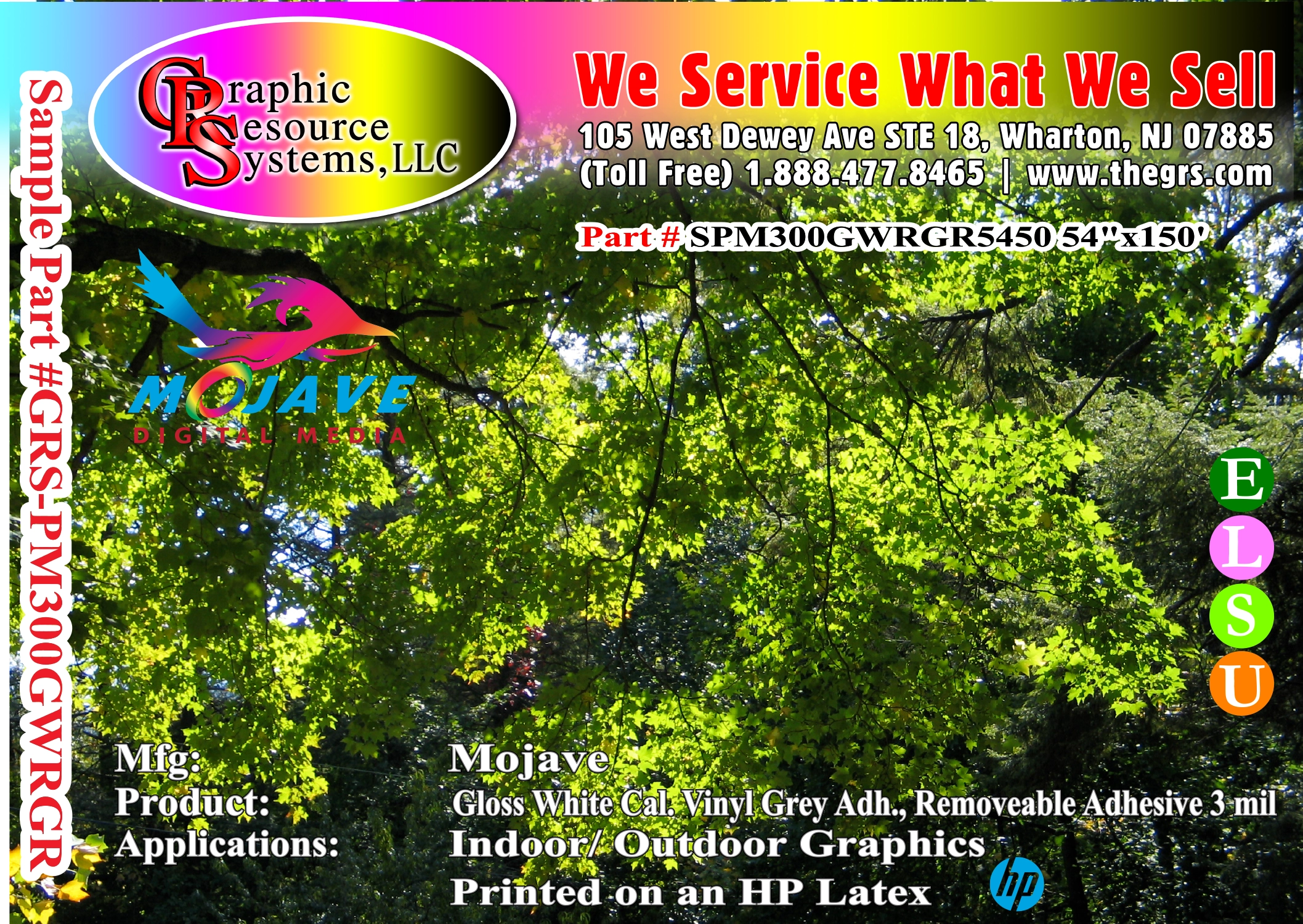 Nekoosa Gloss White Vinyl 3ml 54"x150' Graphic Resource Systems LLC